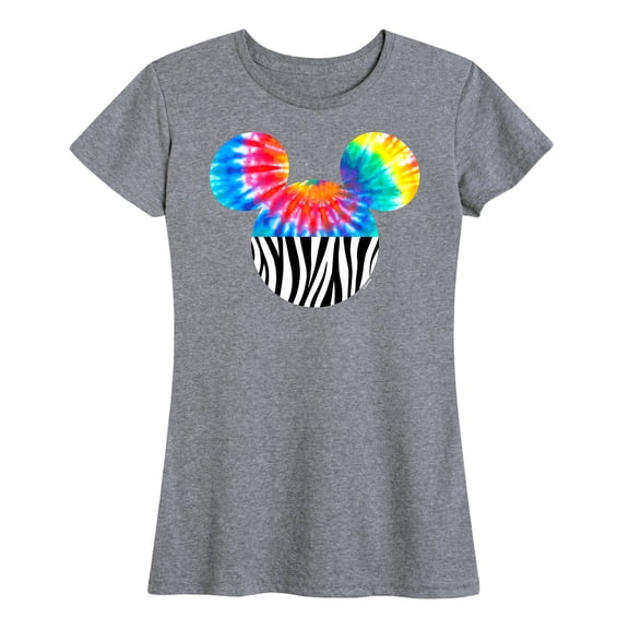 Mickey & Friends - Tie Dye Zebra Print Mickey - Women's Short Sleeve Graphic T-Shirt