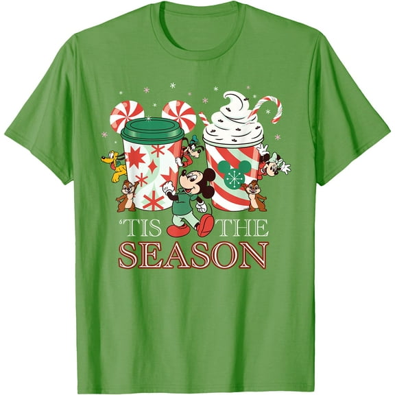 Mickey & Friends 'Tis The Season Christmas Holiday Drink DTG Print Unisex T-Shirt