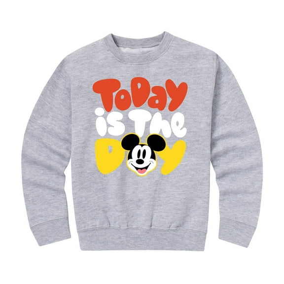 Mickey & Friends - Today Is The Day - Toddler And Youth Crewneck Fleece Sweatshirt