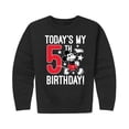 thumbnail image 1 of Mickey & Friends - Today's My 5th Birthday - Toddler And Youth Crewneck Fleece Sweatshirt, 1 of 5