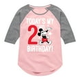 thumbnail image 1 of Mickey & Friends - Todays My 2nd Birthday - Toddler And Youth Girls Raglan Graphic T-Shirt, 1 of 4