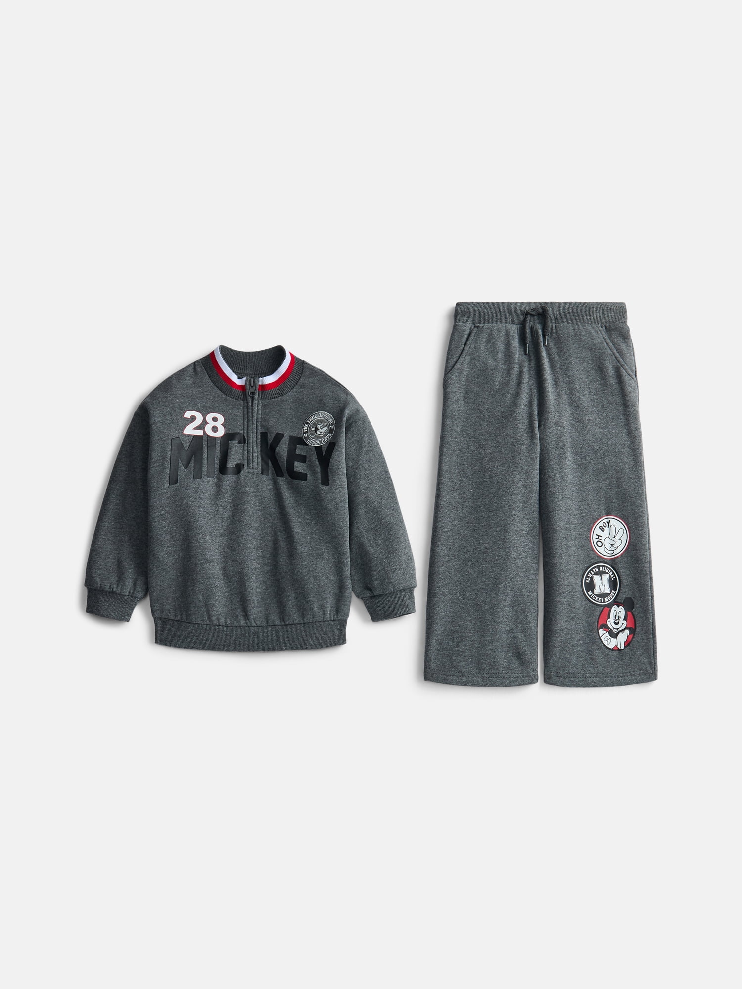 Mickey and Friends Toddler Boys Quarter Zip Pullover and Pants Set, 2-Piece, Sizes 12M-5T