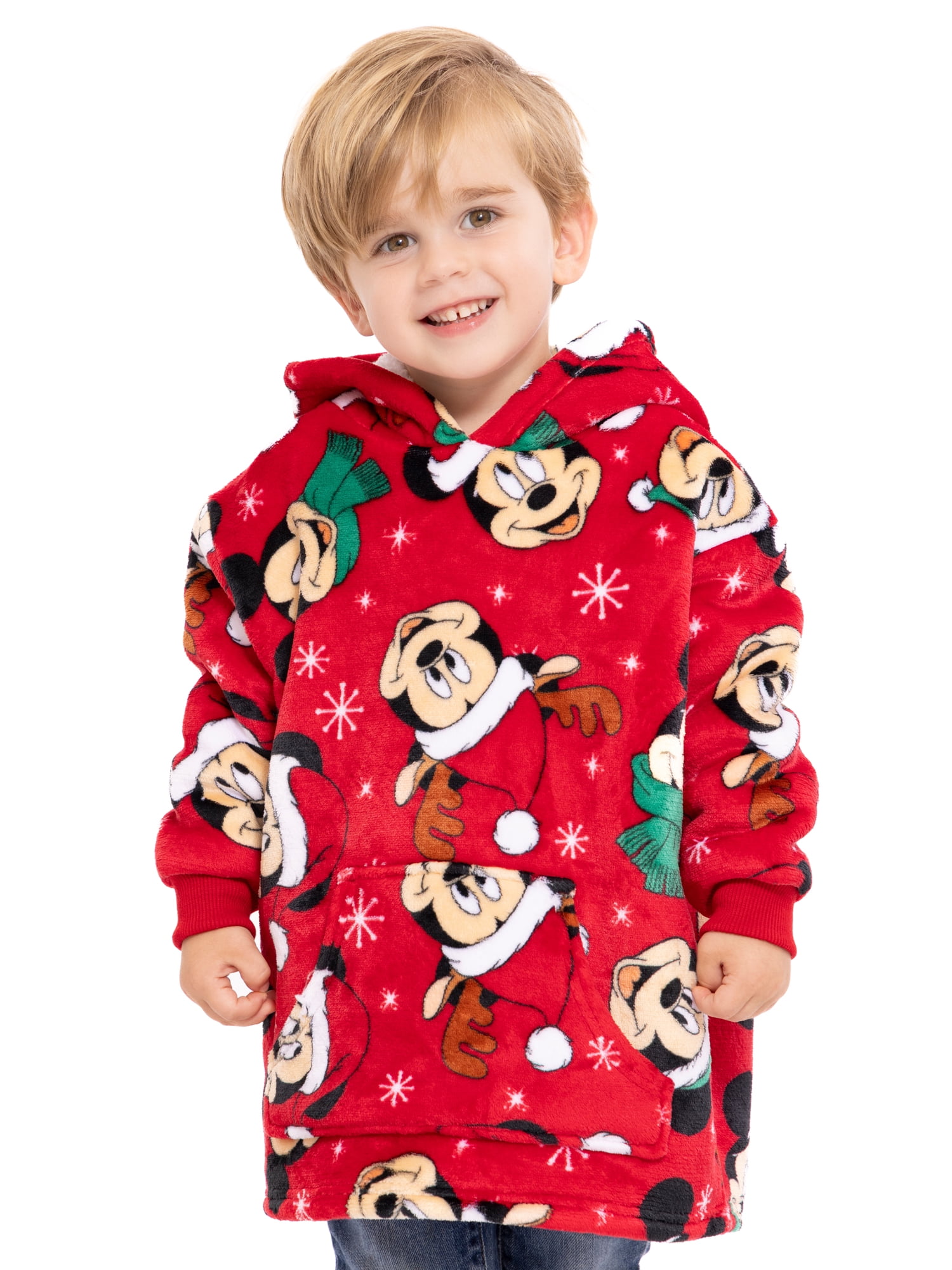 Disney Mickey Mouse Toddler Boys Cozy Hoodie with Faux Shearling Lining, Sizes 12M-5T