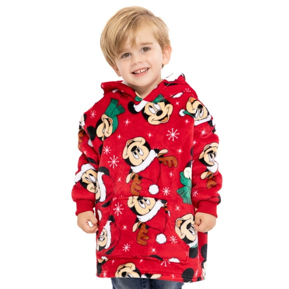 Disney Mickey Mouse Toddler Boys Cozy Hoodie with Faux Shearling Lining, Sizes 12M-5T
