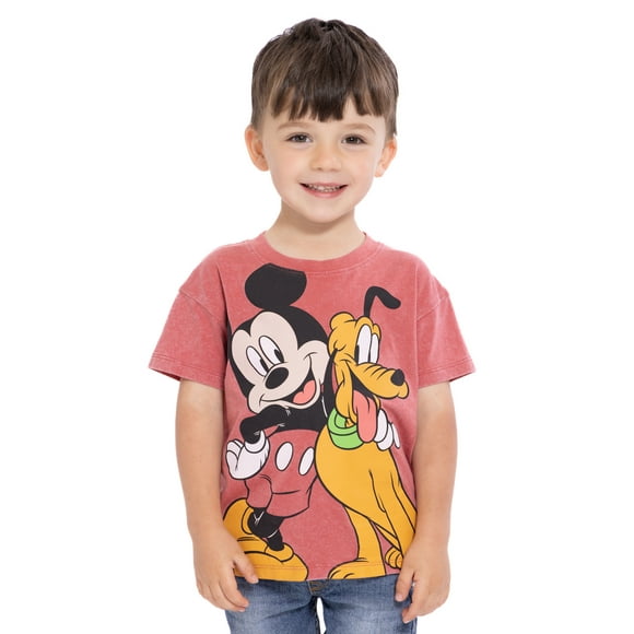Mickey Mouse Toddler Boys or Girls Crewneck Tee with Short Sleeves, Sizes 12M-5T