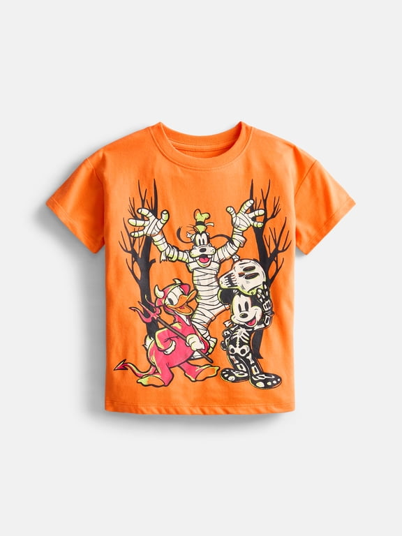 Mickey & Friends Halloween Toddler Boys Graphic Tee with Short Sleeves, Sizes 12M-5T