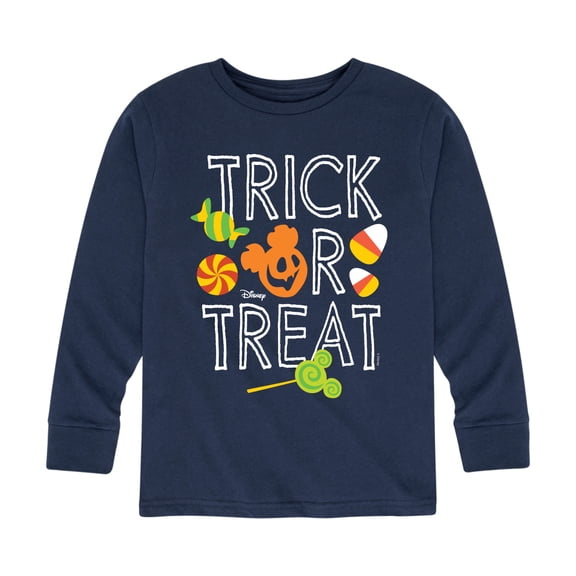 Mickey & Friends - Trick Or Treat Candy Art - Toddler And Youth Long Sleeve Graphic T-Shirt