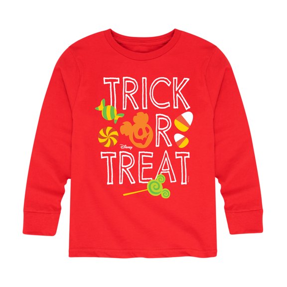 Mickey & Friends - Trick Or Treat Candy Art - Toddler And Youth Long Sleeve Graphic T-Shirt