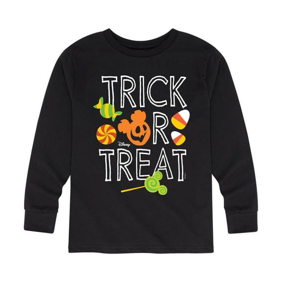 Mickey & Friends - Trick Or Treat Candy Art - Toddler And Youth Long Sleeve Graphic T-Shirt