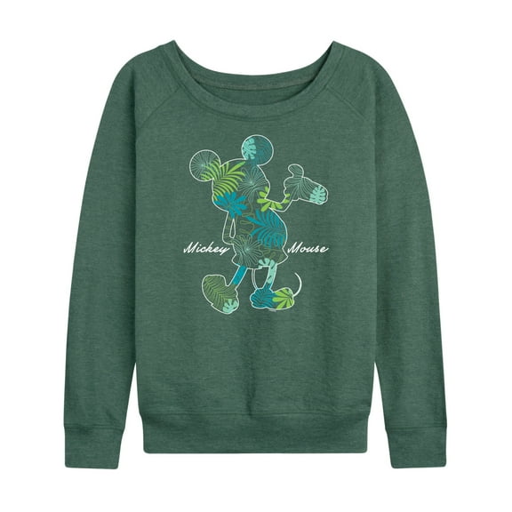Mickey & Friends - Tropical Fill Mickey - Women's Lightweight French Terry Long Sleeve Shirt