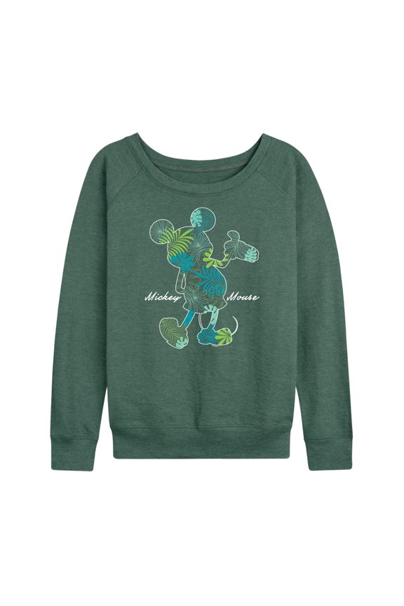 Mickey & Friends - Tropical Fill Mickey - Women's Lightweight French Terry Long Sleeve Shirt