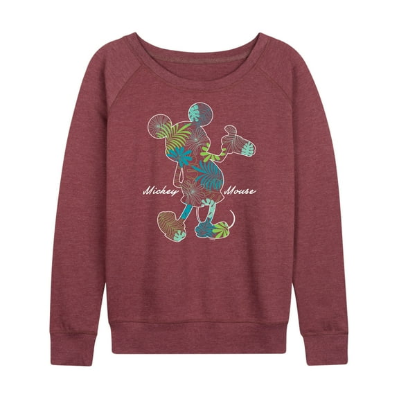 Mickey & Friends - Tropical Fill Mickey - Women's Lightweight French Terry Long Sleeve Shirt