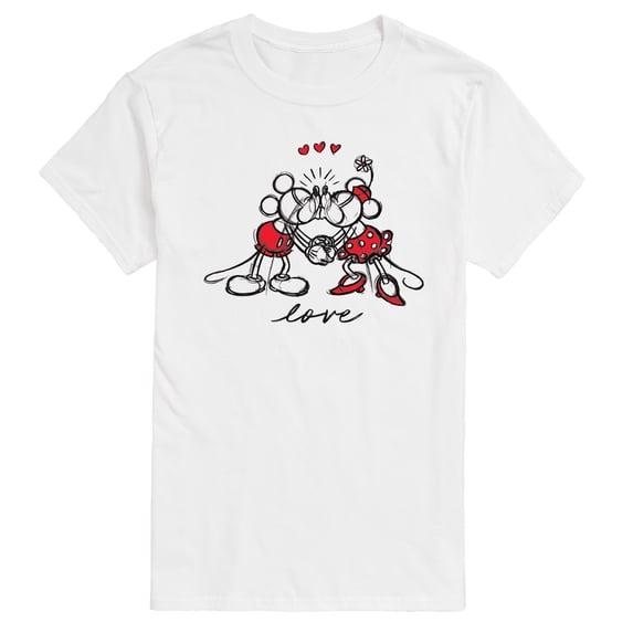 Disney - Mickey Minnie Love Sketch - Men's Short Sleeve Graphic T-Shirt