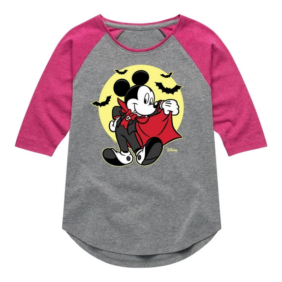 Mickey & Friends - Vampire Mickey - Toddler And Youth Girls Raglan Graphic T-Shirt