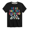 thumbnail image 1 of Mickey & Friends - We All Have That One Friend - Toddler And Youth Short Sleeve Graphic T-Shirt, 1 of 5