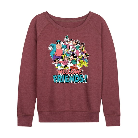 Mickey & Friends - Welcome Friends - Women's Lightweight French Terry Long Sleeve Shirt