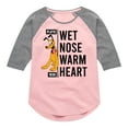 thumbnail image 1 of Mickey & Friends - Wet Nose Warm Heart - Toddler And Youth Girls Raglan Graphic T-Shirt, 1 of 4