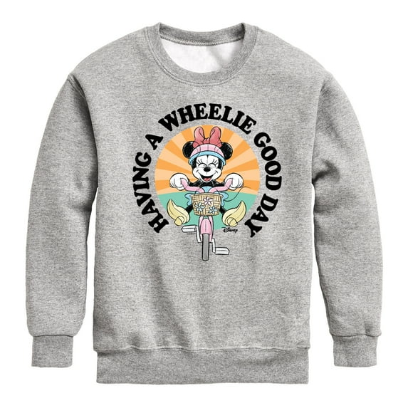 Mickey & Friends - Wheelie Good Day - Toddler And Youth Crewneck Fleece Sweatshirt