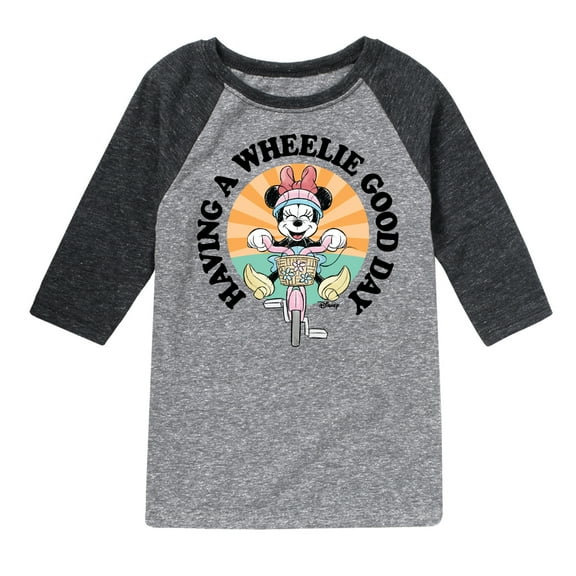 Mickey & Friends - Wheelie Good Day - Toddler And Youth Raglan Graphic T-Shirt