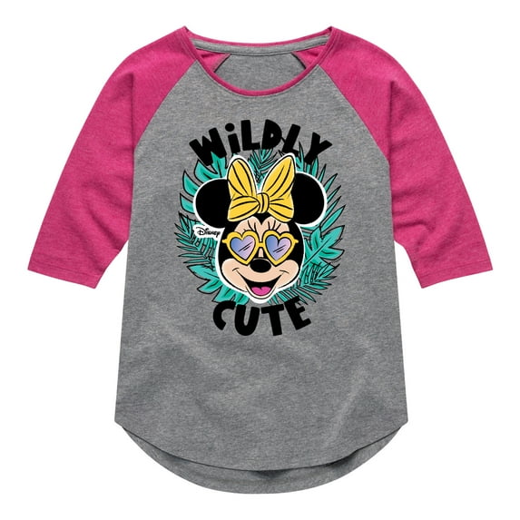 Mickey & Friends - Wildly Cute - Toddler And Youth Girls Raglan Graphic T-Shirt