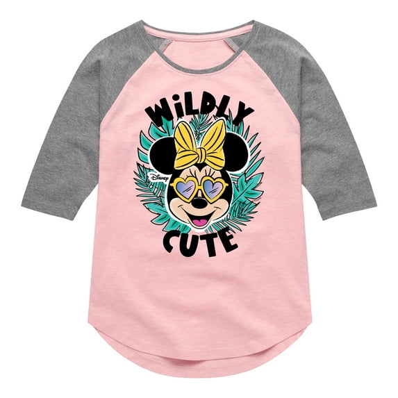 Mickey & Friends - Wildly Cute - Toddler And Youth Girls Raglan Graphic T-Shirt