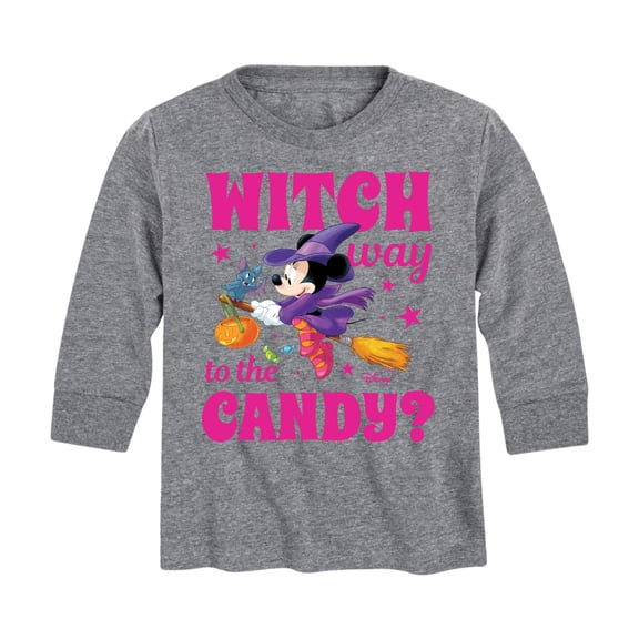 Mickey & Friends - Witch Way To The Candy - Toddler And Youth Long Sleeve Graphic T-Shirt