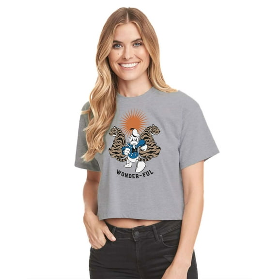 Mickey & Friends - Wonder-Ful - Juniors Cropped Cotton Blend T-Shirt