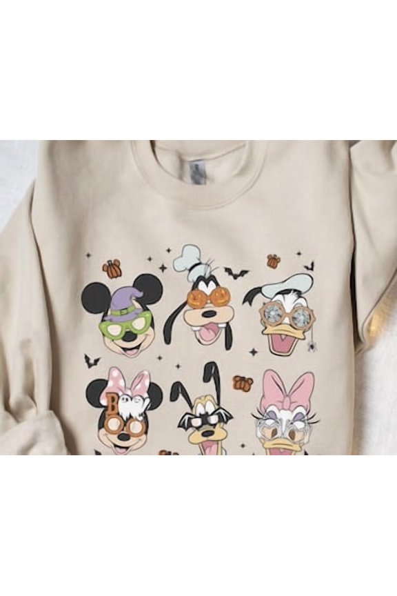 Mickey Halloween, Mickey Ghost, Halloween, Mickey Autumn, Spooky Season Sweater, Fall, Millitary Green Sweatshirt