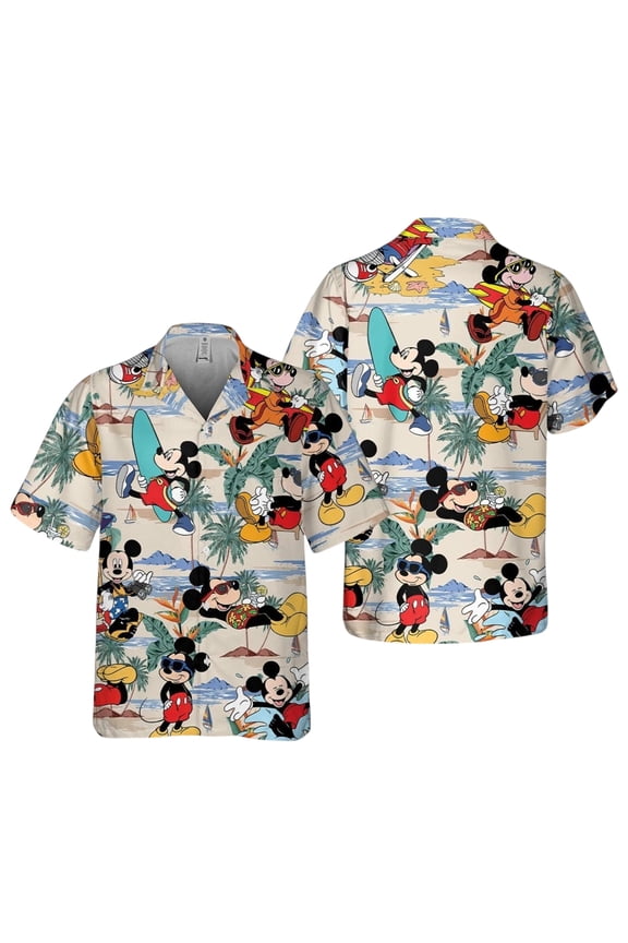Mickey Hawaii Shirt, Mickey Aloha Shirt, Disney Summer Vacation Hawaiian Shirt, Unisex Tropical Beach Button Down