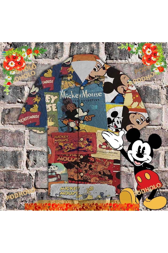 Mickey Hawaiian Shirt, Mickey Button Up Shirt