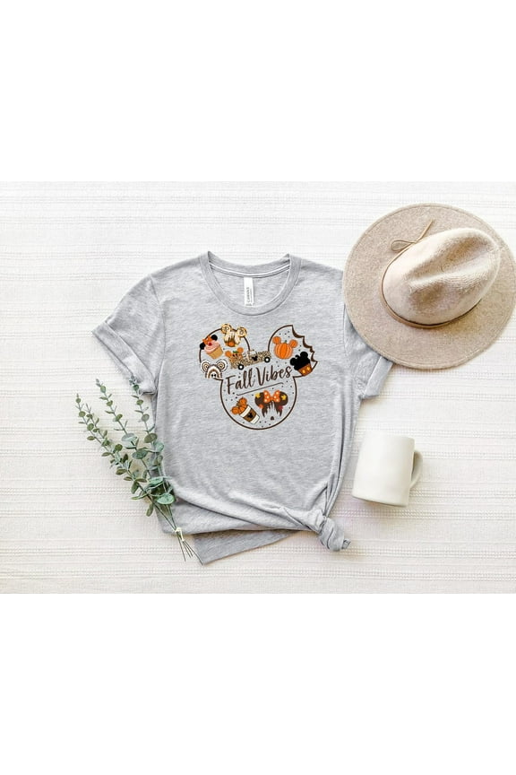 Mickey Head Fall T-Shirt, Vacation Shirt, Magical Disney Castle Shirt, Disneyworld Tee, Disney Shirt For Family, Tinkerbell Shirt, Sweaters