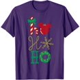 thumbnail image 1 of Mickey Icon Ho Ho Ho Holiday DTG Print Unisex T-Shirt,Purple Color,Size YM, 1 of 5