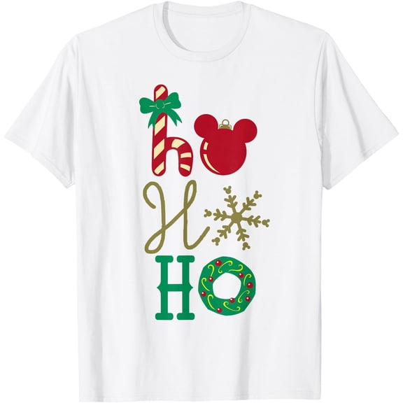 Mickey Icon Ho Ho Ho Holiday DTG Print Unisex T-Shirt