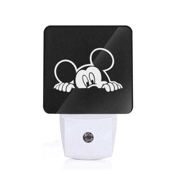 Mickey LED Night Light Plug in,Dusk to Dawn Sensor,Cute Cartoon Night Lights Plug into Wall for Hallway Bedroom Stairway