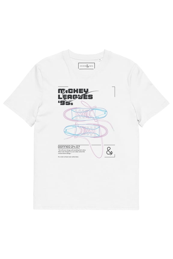 Mickey Leagues 95s Hi Tops Archives Organic Cotton T-Shirt White - XL