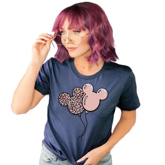 Mickey Leopard Balloons Shirt, Animal Kingdom Shirt, Safari Shirt Casual Short Sleeve Shirt (3X Large, Navy)