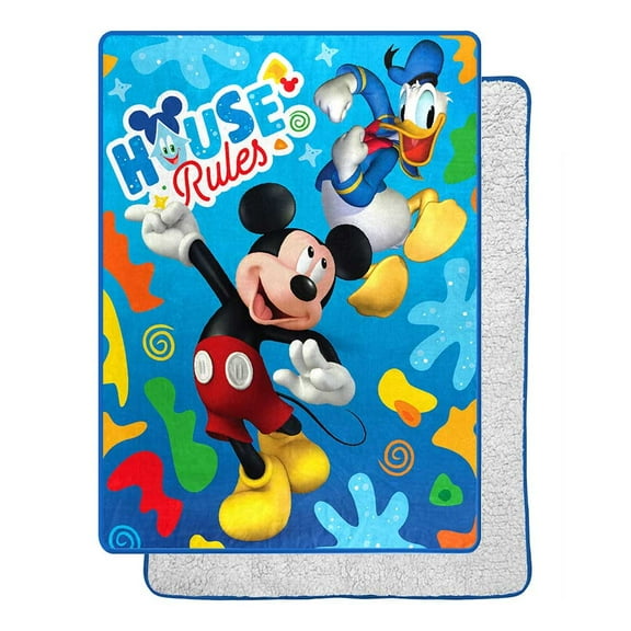Mickey M Buddies Rule Silk Touch Sherpa Throw Blanket