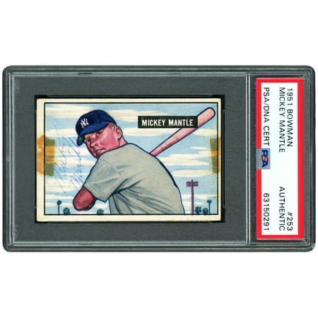 Mickey Mantle Autographed 1951 Bowman Rookie Card #253 New York Yankees Vintage Rookie Signature PSA/DNA #63150291