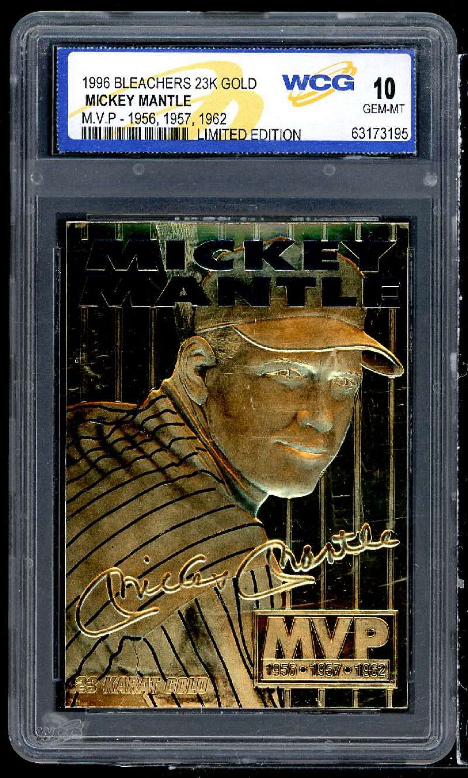 Mickey Mantle Card 1996 Bleachers 23K Gold MVP 1956,1957,1962 #nno