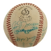 Mickey Mantle Joe DiMaggio Hall Of Fame Multi Signed Baseball Beckett COA