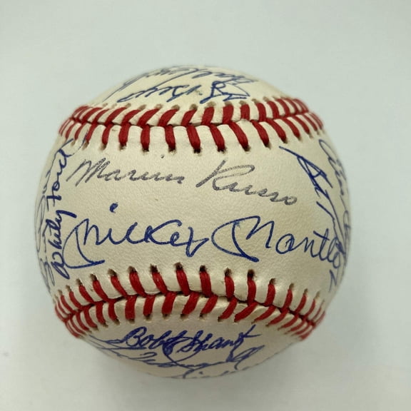 Mickey Mantle New York Yankees Hall Of Fame Legends Multi Signed Baseball JSA