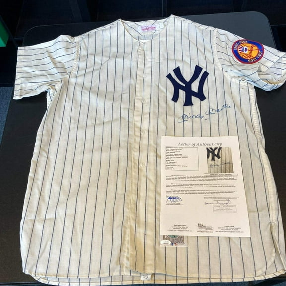 Mickey Mantle Signed 1952 New York Yankees Mitchell  Ness Jersey With JSA COA