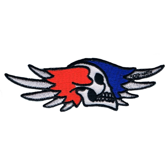 Mickey Martin Patriotic Skull Wings Patch Biker Embroidered Iron On Applique