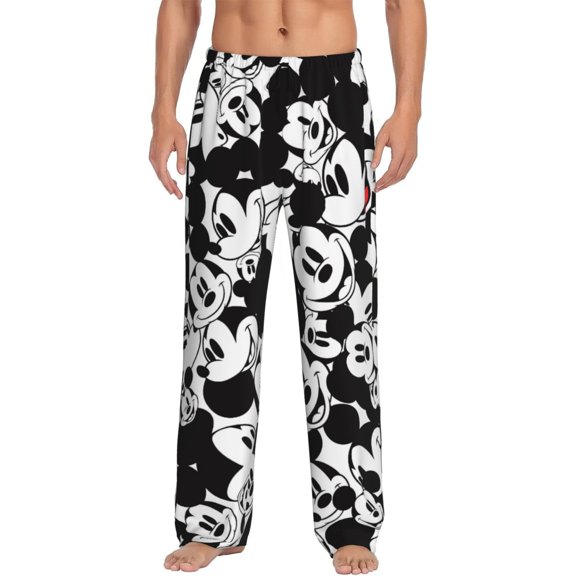 Mickey Men's Pajama Pants Sizes M-3XL Casual Long Sleepwear Lounge Pants Athletic Pant Workout Joggers Pant(M)