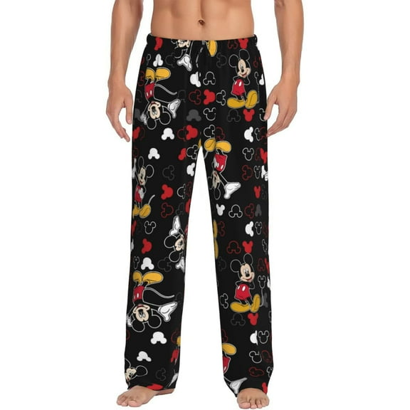Mickey Men's Pajama Pants Sizes M-3XL Casual Long Sleepwear Lounge Pants Athletic Pant Workout Joggers Pant(M)