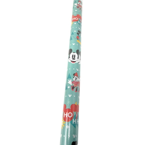 Mickey Minnie Christmas Snowflakes Teal Wrapping Paper, 25 sq ft - 1 Roll Tear Resistant Premium Gift Cover Kids Baby Shower Birthday Holiday Home Party Gift Wrapper Bonus Exclusive Canzonnet Pennet