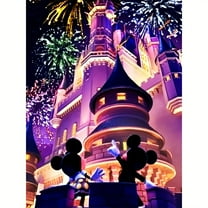 Mickey Minnie Diamond Painting Kits for Adults,Parent-child interaction DIY 5D Round Full Drill Art Perfect for Relaxation Wall Decor Wall Art Decoration 11.81x15.75inch