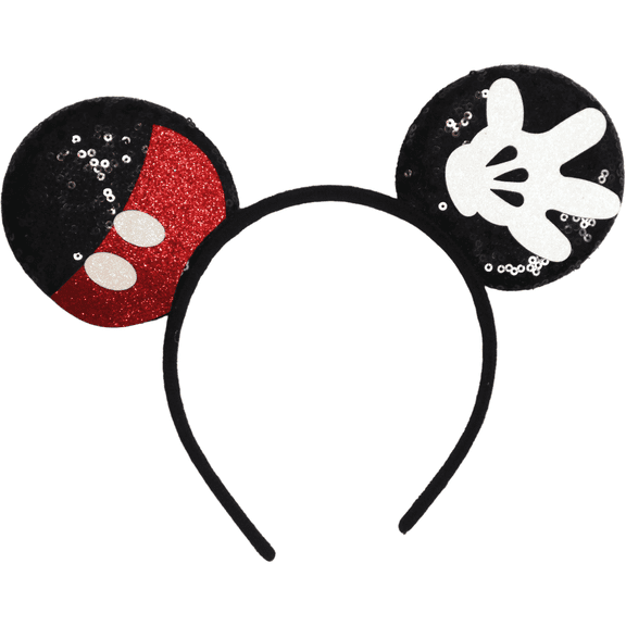Mickey Minnie Ears Headband, Black Silver Mickey ears no bow diy Minnie, Ears for boy, Bulk Mickey Ears (Mickey)