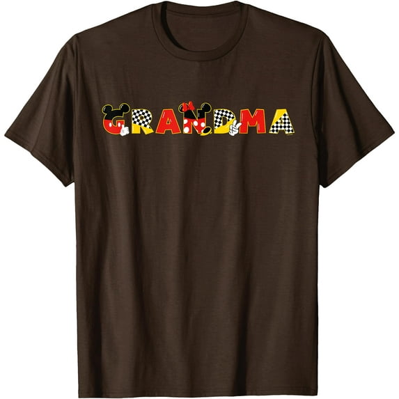 Mickey & Minnie Grandma Gift Family Trip Vacation DTG Print Unisex T-Shirt,Dark Chocolate Color,Size M
