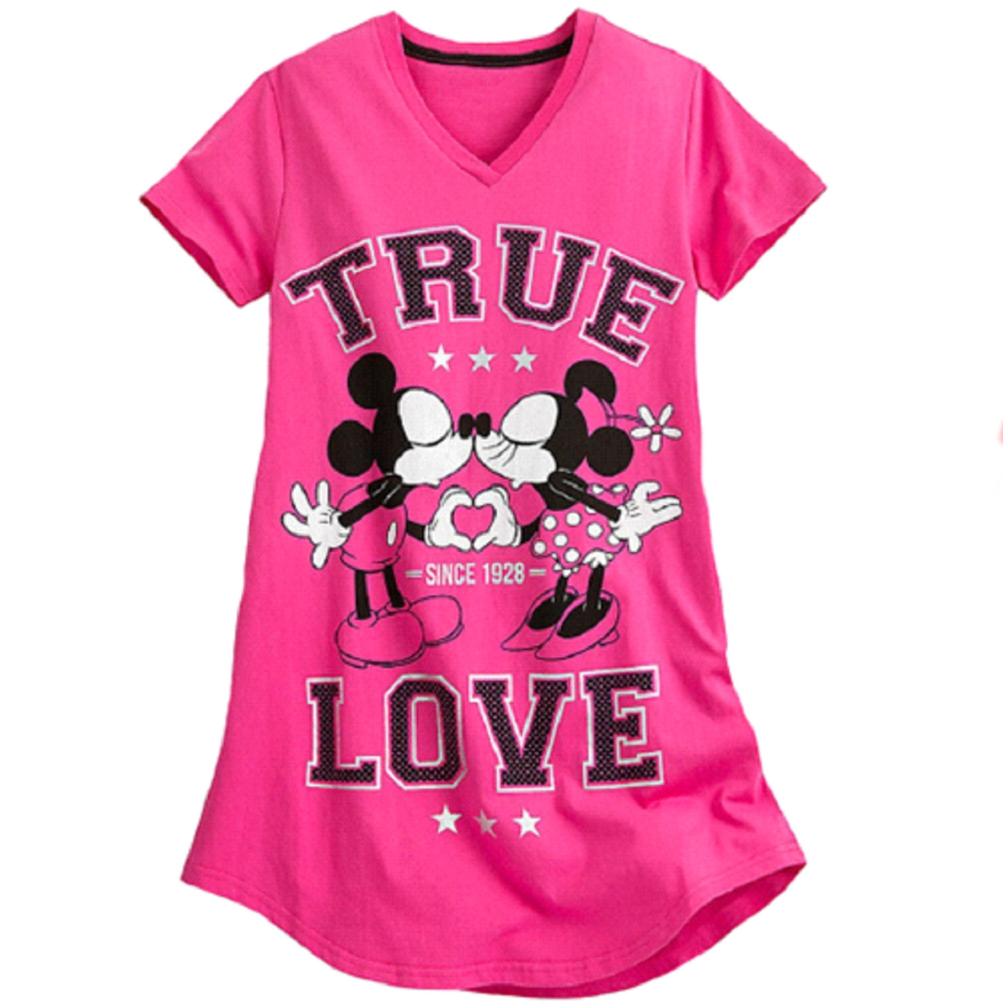 Pink Mickey Mouse Printed Half Sleeve Nightsuit